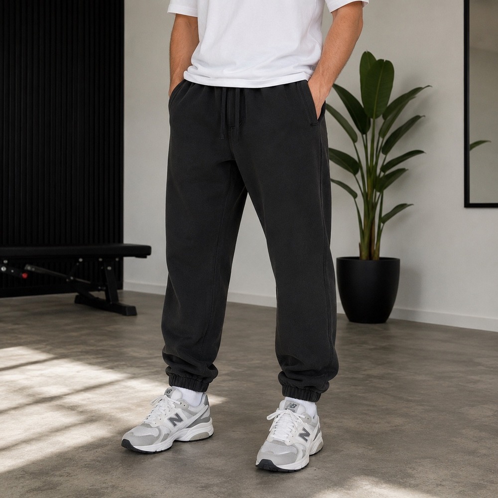 Cotton On Loose Fit Track Pants Mens Large Black Jogger Sweatpants Baggy Workout